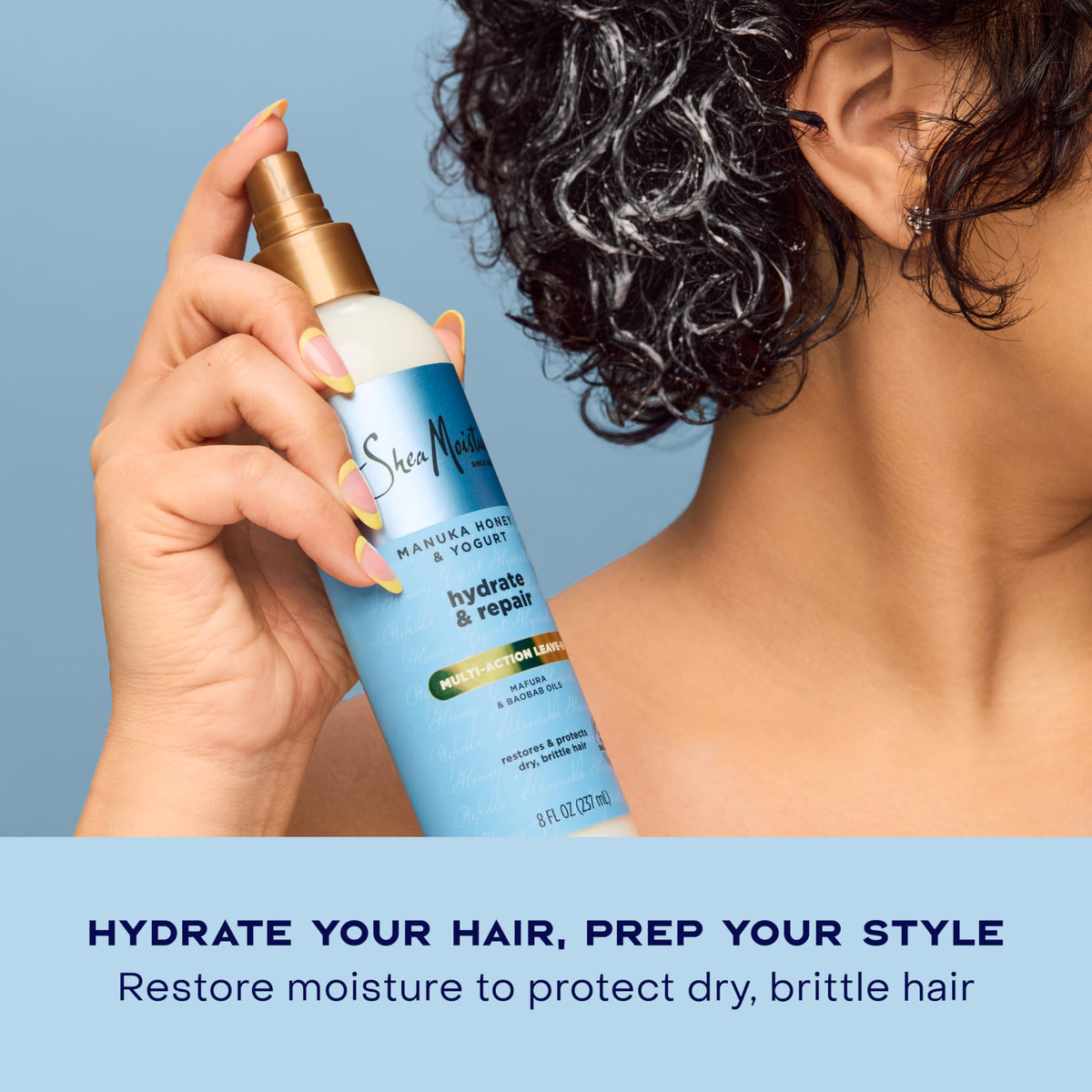 Shea Moisture bottle with Shea butter and honey ingredients showing natural formulation
