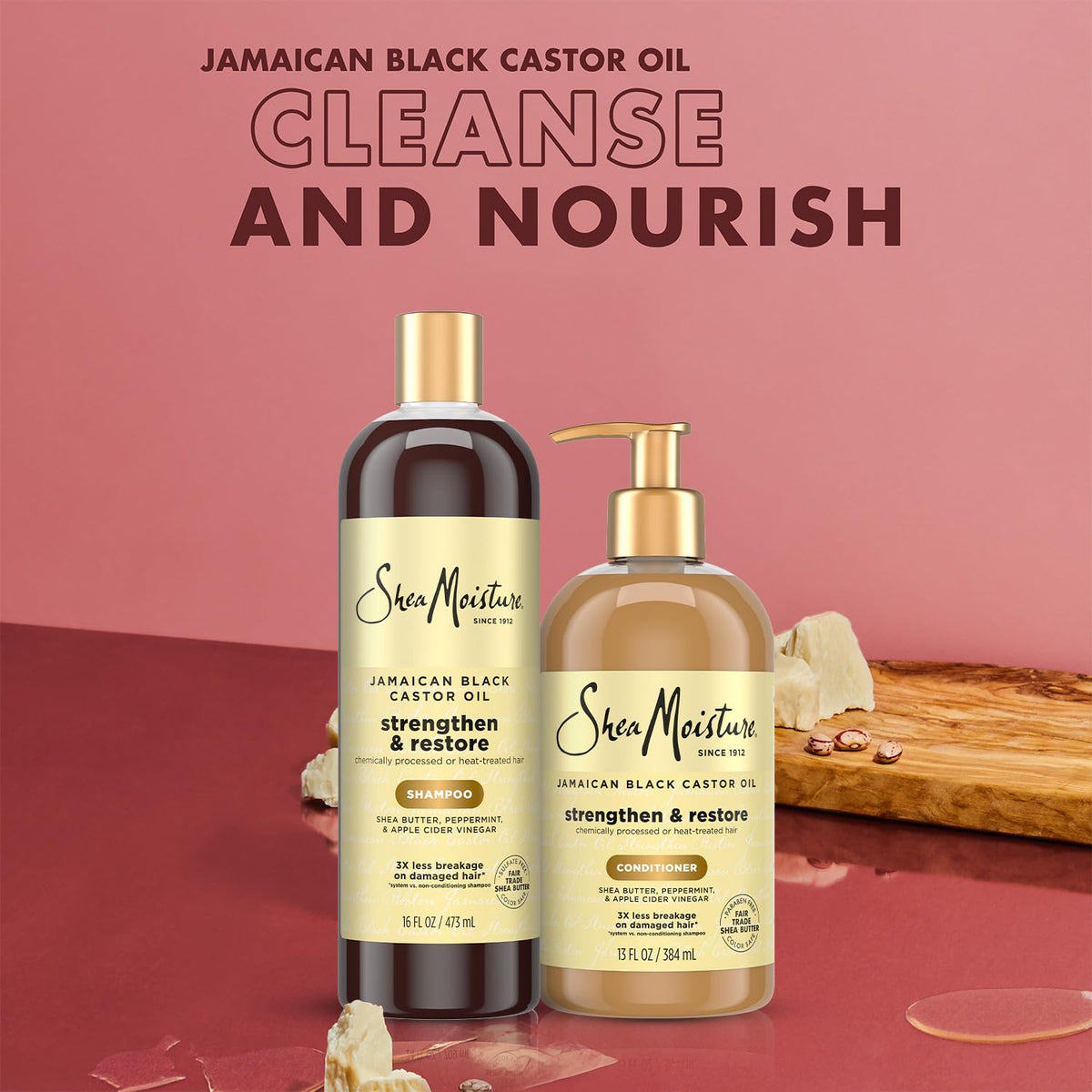 Shea Moisture conditioner cream close-up showing smooth detangling slip
