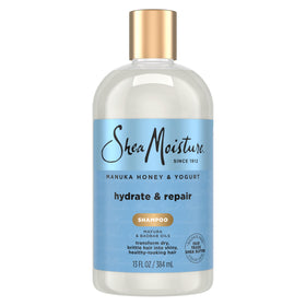 Shea Moisture front bottle showing hydrate and repair benefits
