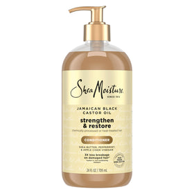 Shea Moisture front bottle showing product and benefits