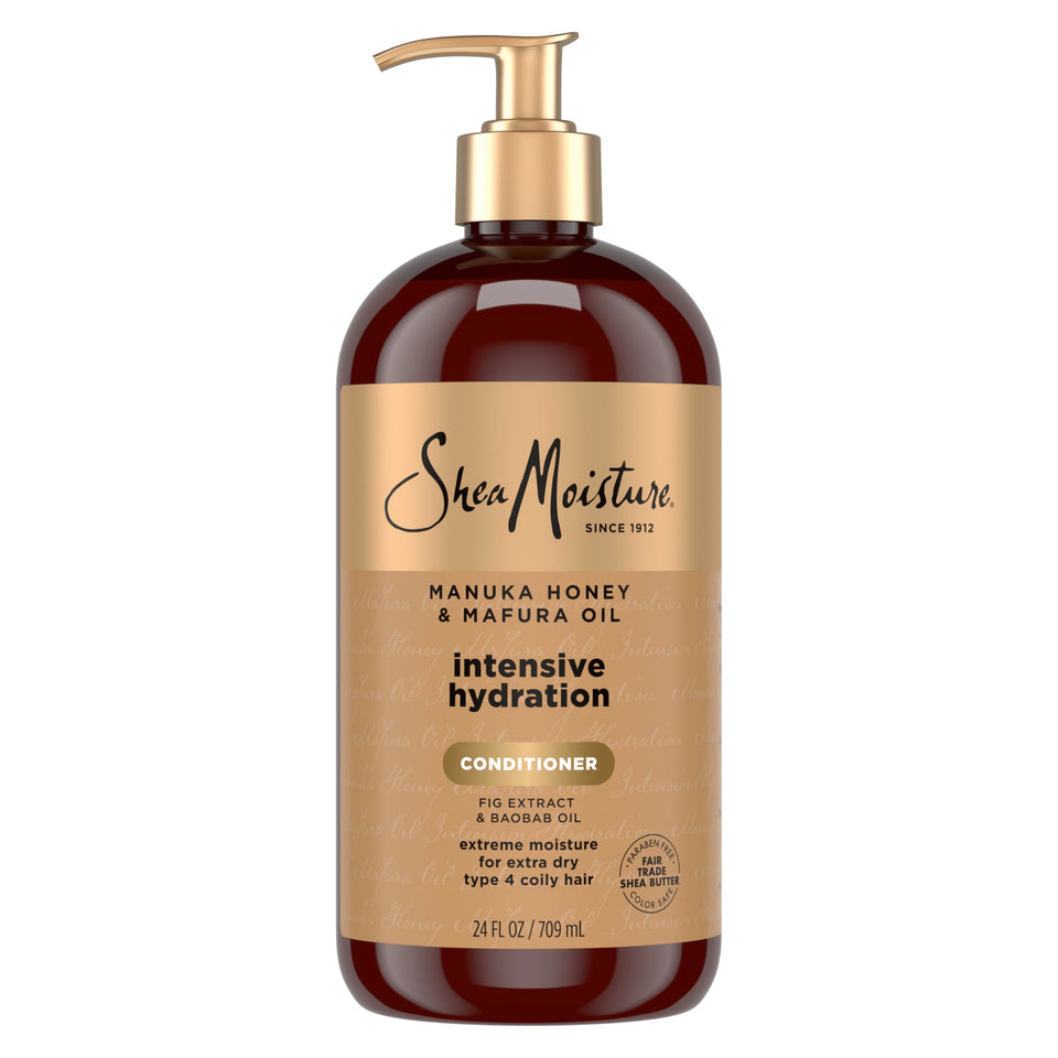 Shea Moisture front label showing product benefits and size