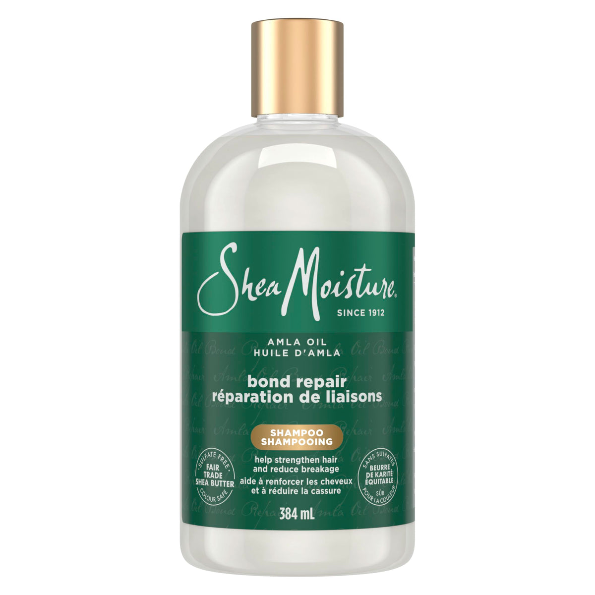 Shea Moisture front bottle showing bond repair label and benefits