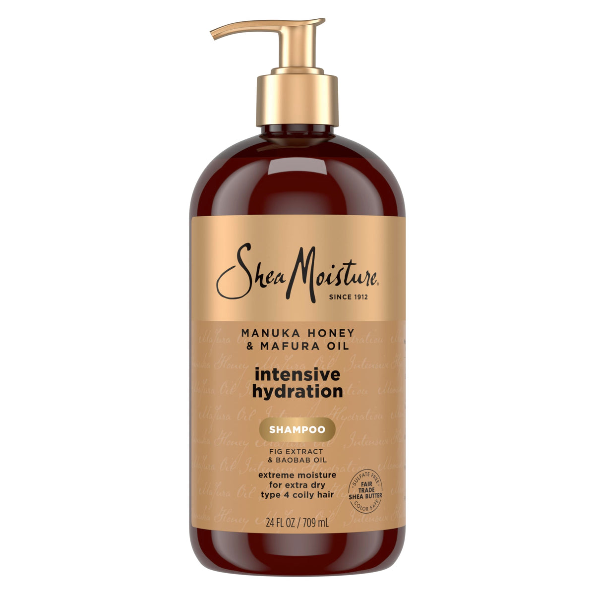 Shea Moisture front packaging showing product and benefit of deep hydration