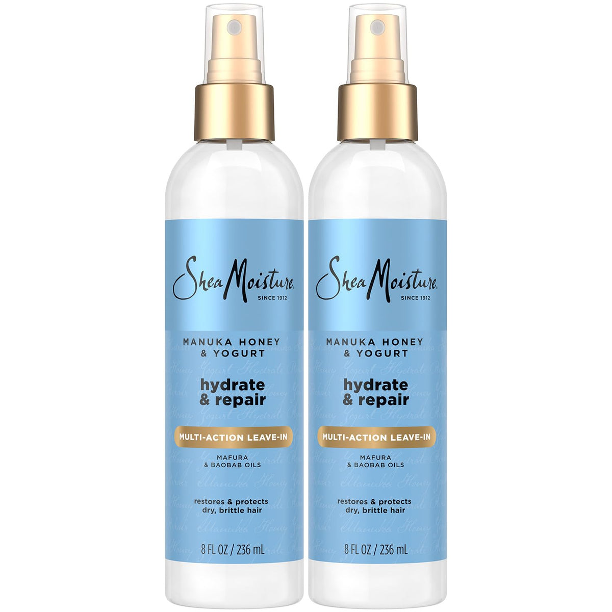 Shea Moisture front packaging showing product benefits and 2-pack convenience