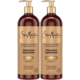 Shea Moisture front packaging showing set benefits and large bottles