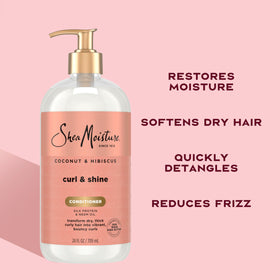 Shea Moisture conditioner applied to wet curls to aid detangling and definition