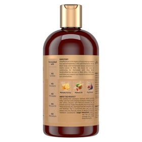 Close-up of shea butter and manuka honey ingredients energizing hair