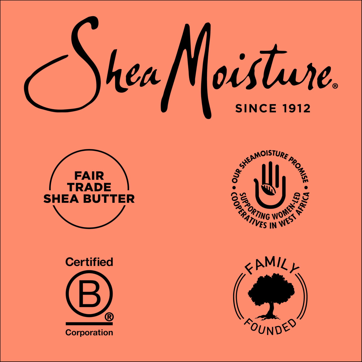 Shea Moisture ingredient display with shea butter and coconut highlighting nourishment
