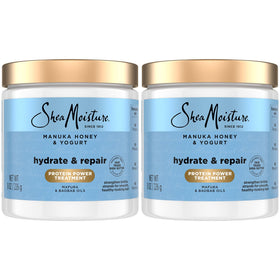 Shea Moisture front packaging showing two jars and hydrating benefits