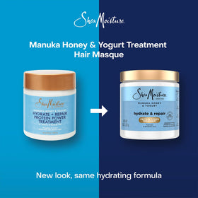 Shea Moisture jar next to a hand for size comparison and convenience