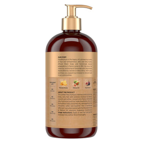 Shea Moisture pump dispensing creamy lather for gentle cleansing
