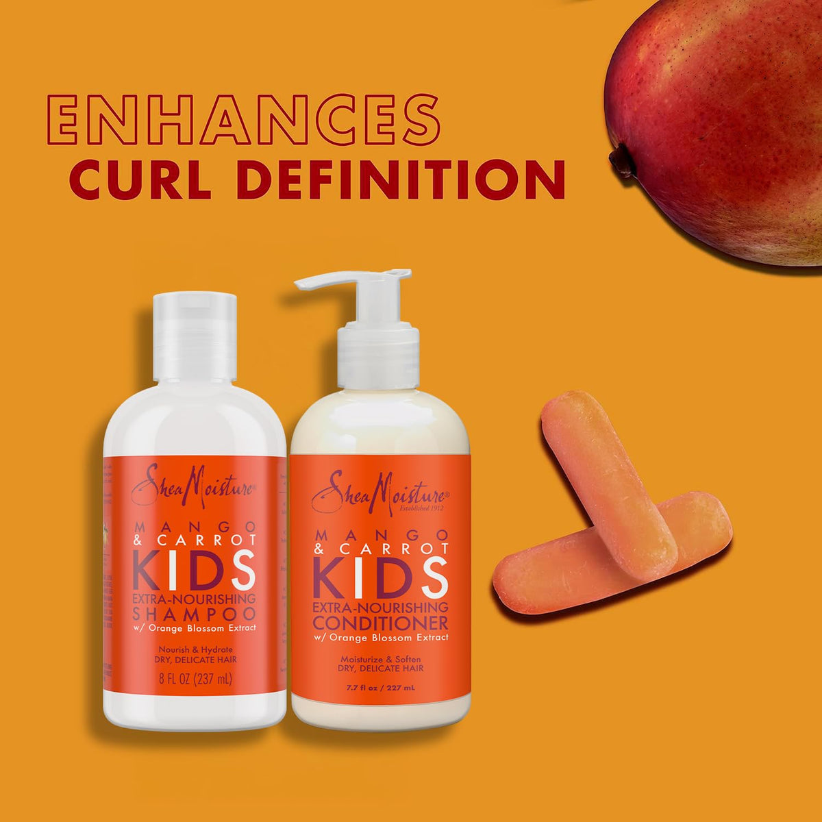 Shea Moisture set on bathroom shelf in use, offers easy everyday hair care