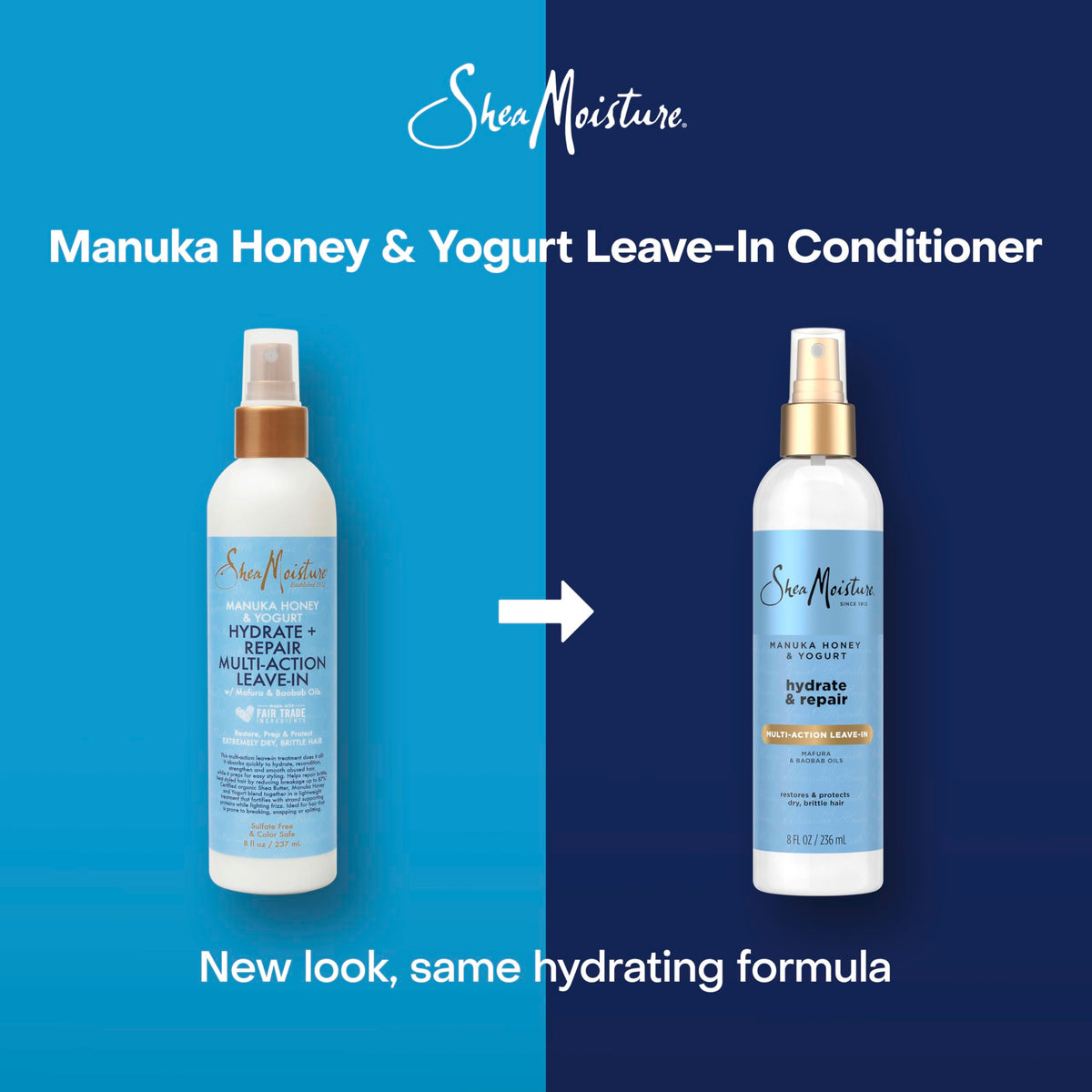 Shea Moisture mist texture on hair strand showing lightweight hydration
