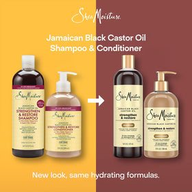 Shea Moisture treated hair before and after illustrating improved manageability