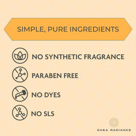 Shea Radiance jar on bathroom shelf in lifestyle setting suggesting daily use