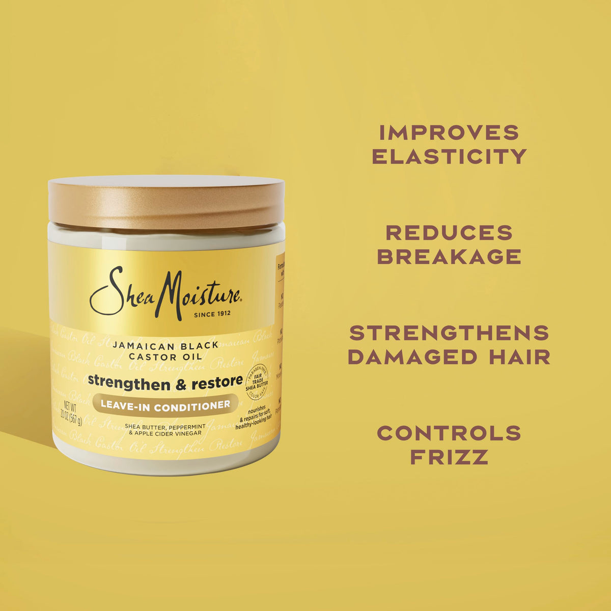 Shea Moisture 20 oz bottle held in hand showing true product scale