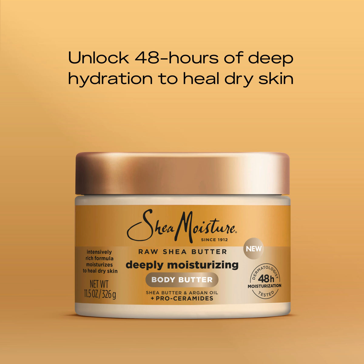 SheaMoisture applied to elbow showing smoothing and repair benefit