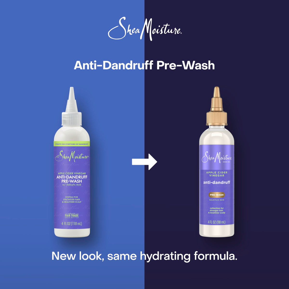 SheaMoisture applying pre-wash to scalp to loosen flakes and soothe