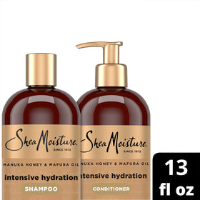 SheaMoisture before and after coily hair showing improved shine