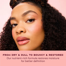 SheaMoisture before and after curls showing reduced frizz and shine