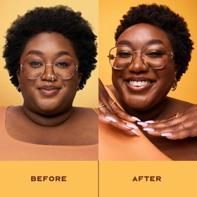 SheaMoisture before and after curly hair showing increased softness and definition