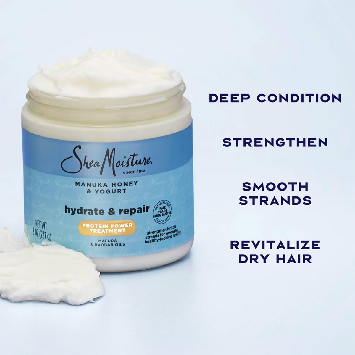 SheaMoisture before and after hair showing reduced breakage and improved shine