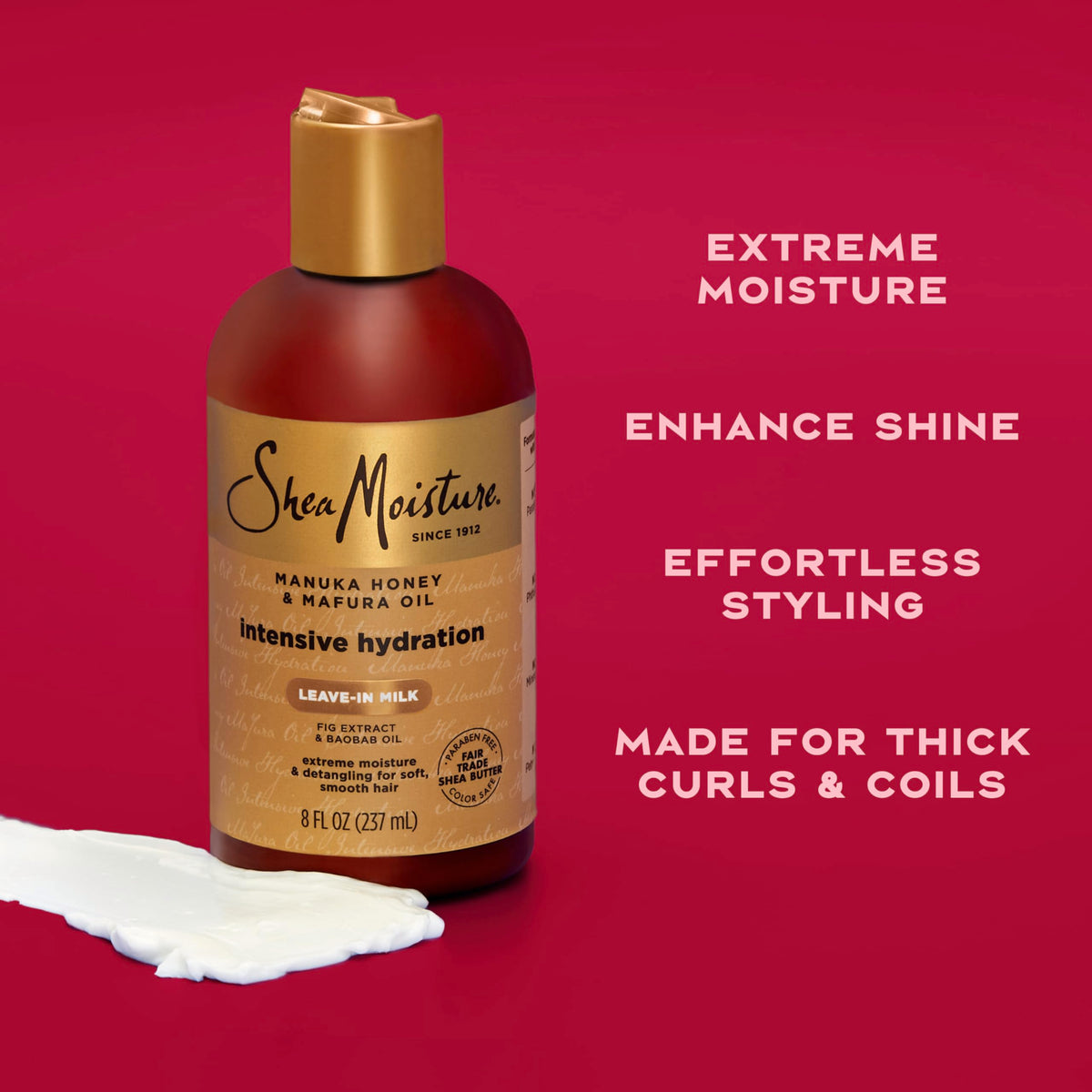SheaMoisture before and after hair showing increased softness and shine