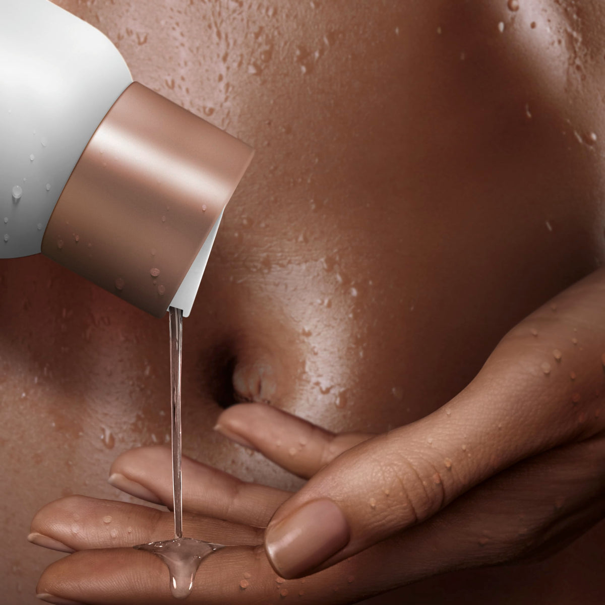 SheaMoisture bottle in shower scene promoting daily hydration benefit