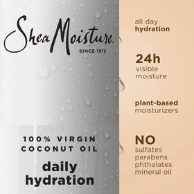 SheaMoisture dispenser releasing lather to show gentle cleansing benefit