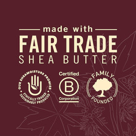 Shea Moisture shampoo and leave-in inside a toiletry bag for travel-ready organization