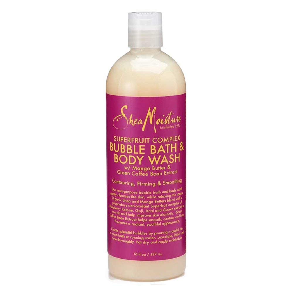 SheaMoisture bottle front view showing label and nourishing mango butter benefits