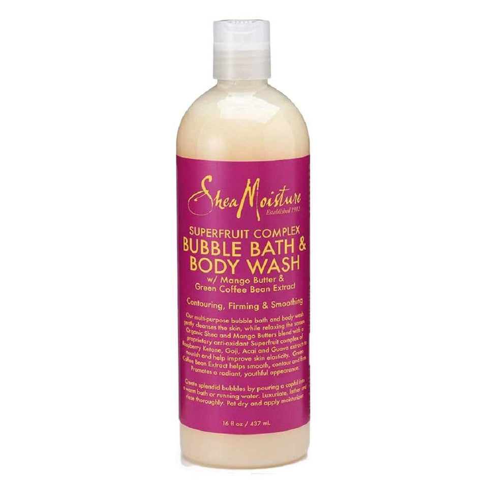 SheaMoisture bottle front view showing label and nourishing mango butter benefits