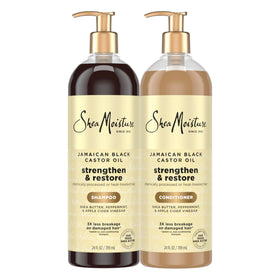 SheaMoisture bundle front packaging showing bottles and size, clear product identity and benefit