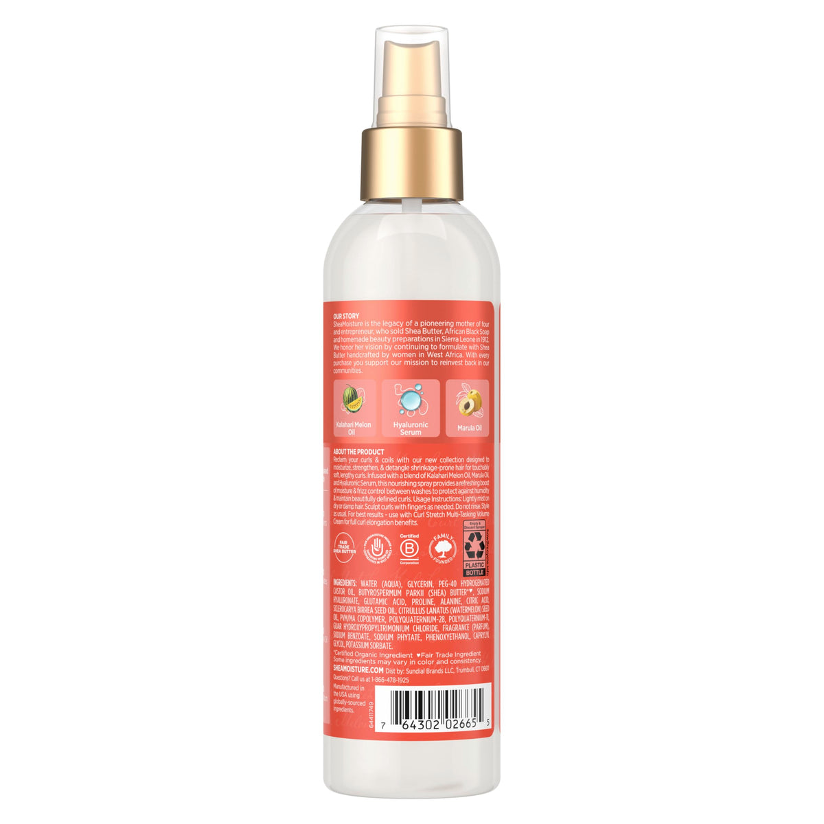SheaMoisture fine mist nozzle close-up for even lightweight application