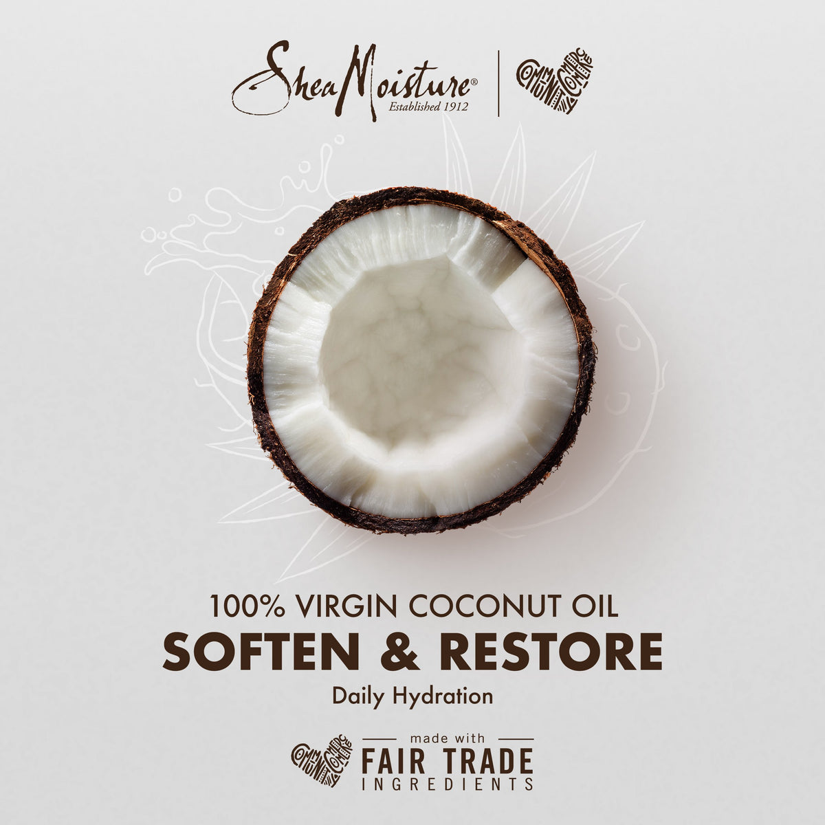 SheaMoisture virgin coconut oil drop close-up highlighting pure ingredient benefits