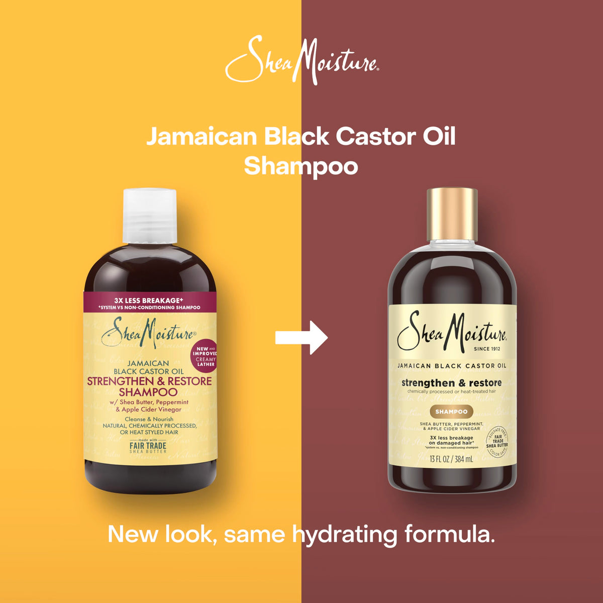 SheaMoisture close-up label highlighting Jamaican Black Castor Oil