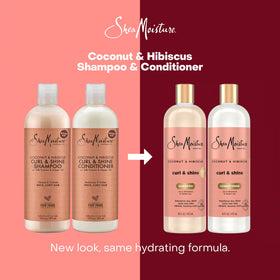 SheaMoisture before and after curls showing reduced frizz and improved shape