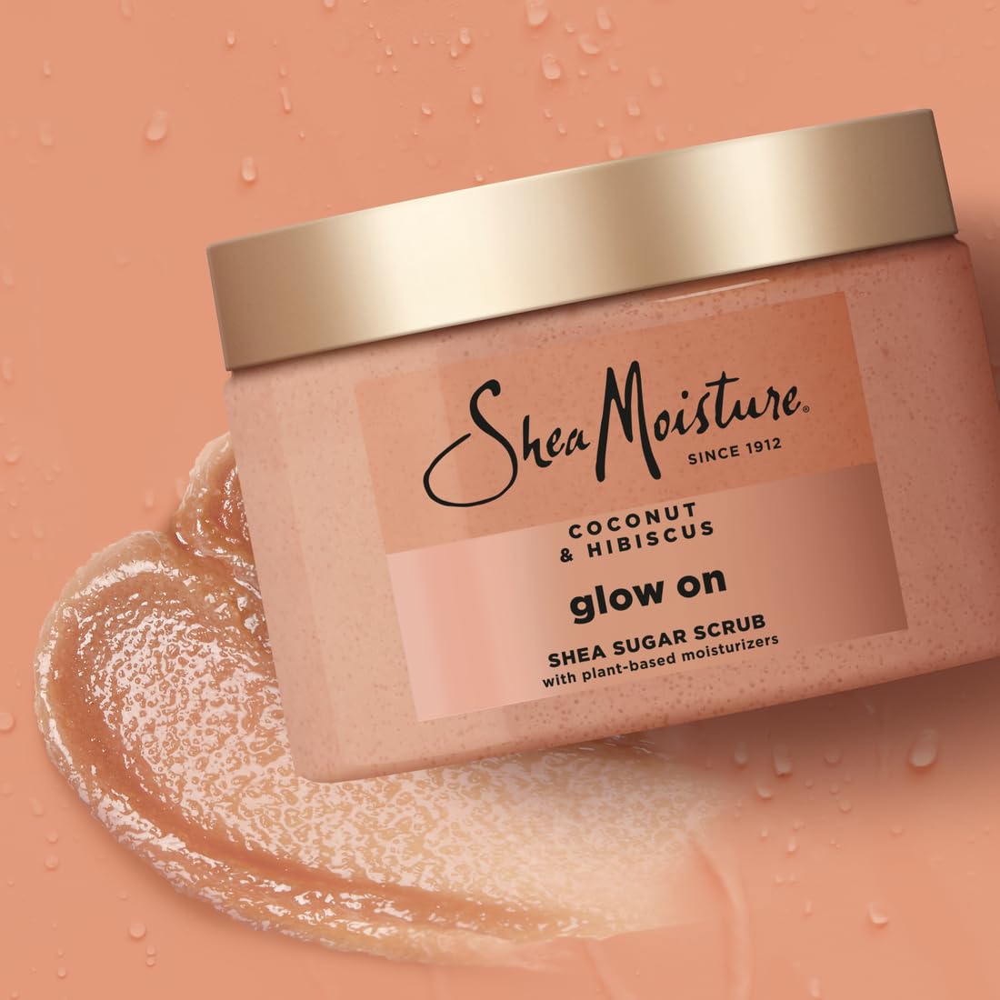 SheaMoisture scrub being applied in shower demonstrating easy rinsing benefit