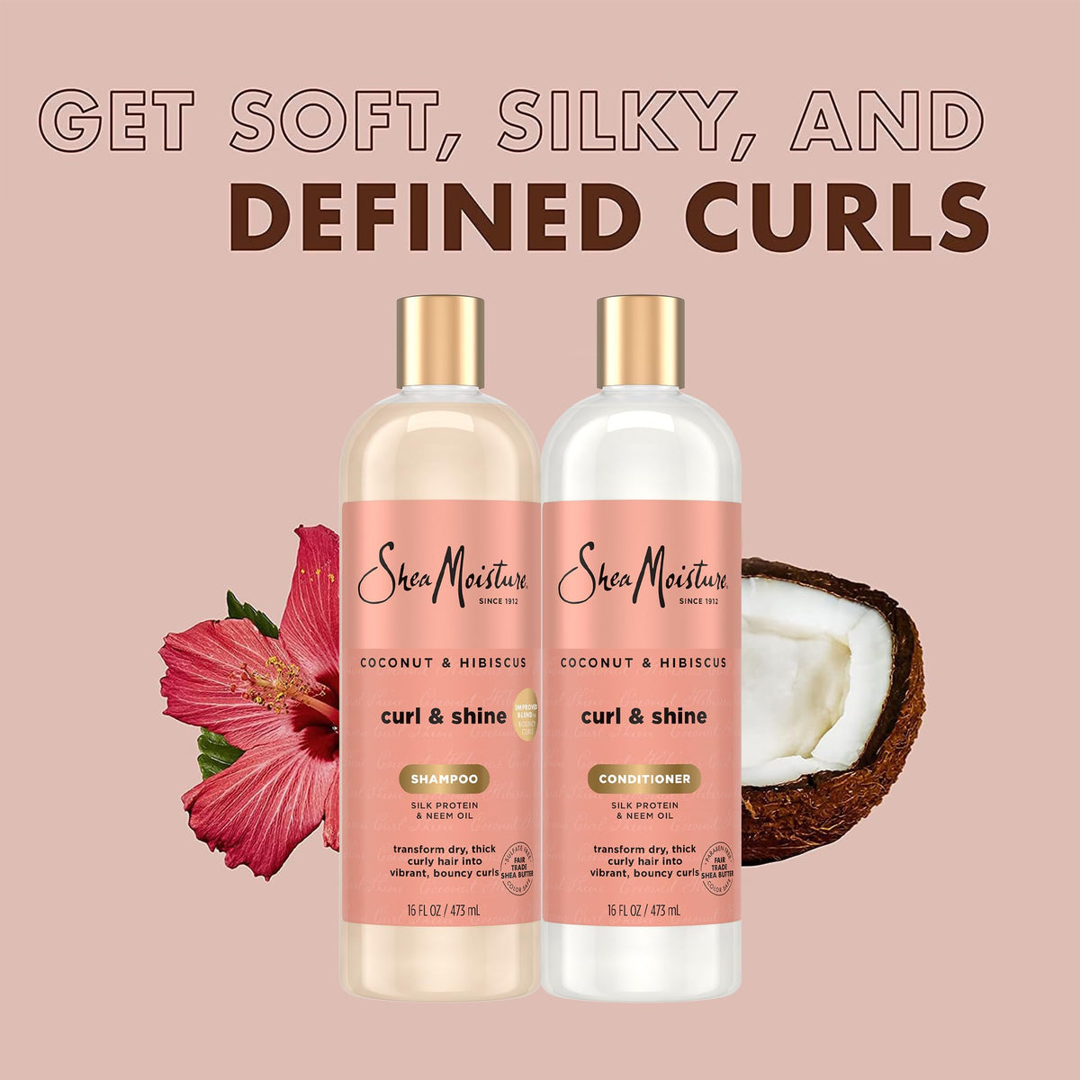 SheaMoisture paired bottles next to ruler for size comparison and value