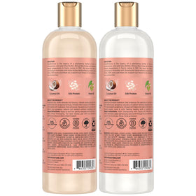 SheaMoisture shampoo bottle close-up highlighting pump and creamy lather