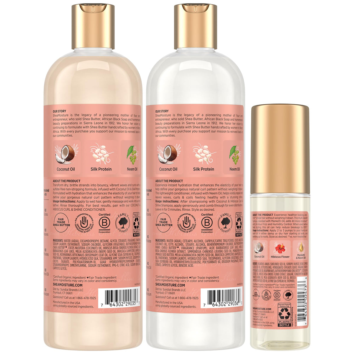 SheaMoisture shampoo pump detail demonstrating easy dispensing benefit