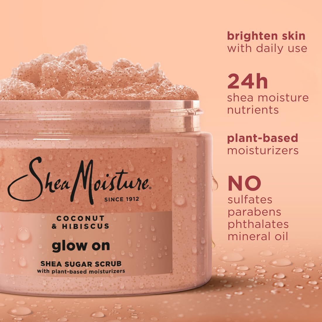 SheaMoisture close-up texture of scrub granules showing gentle exfoliation benefit