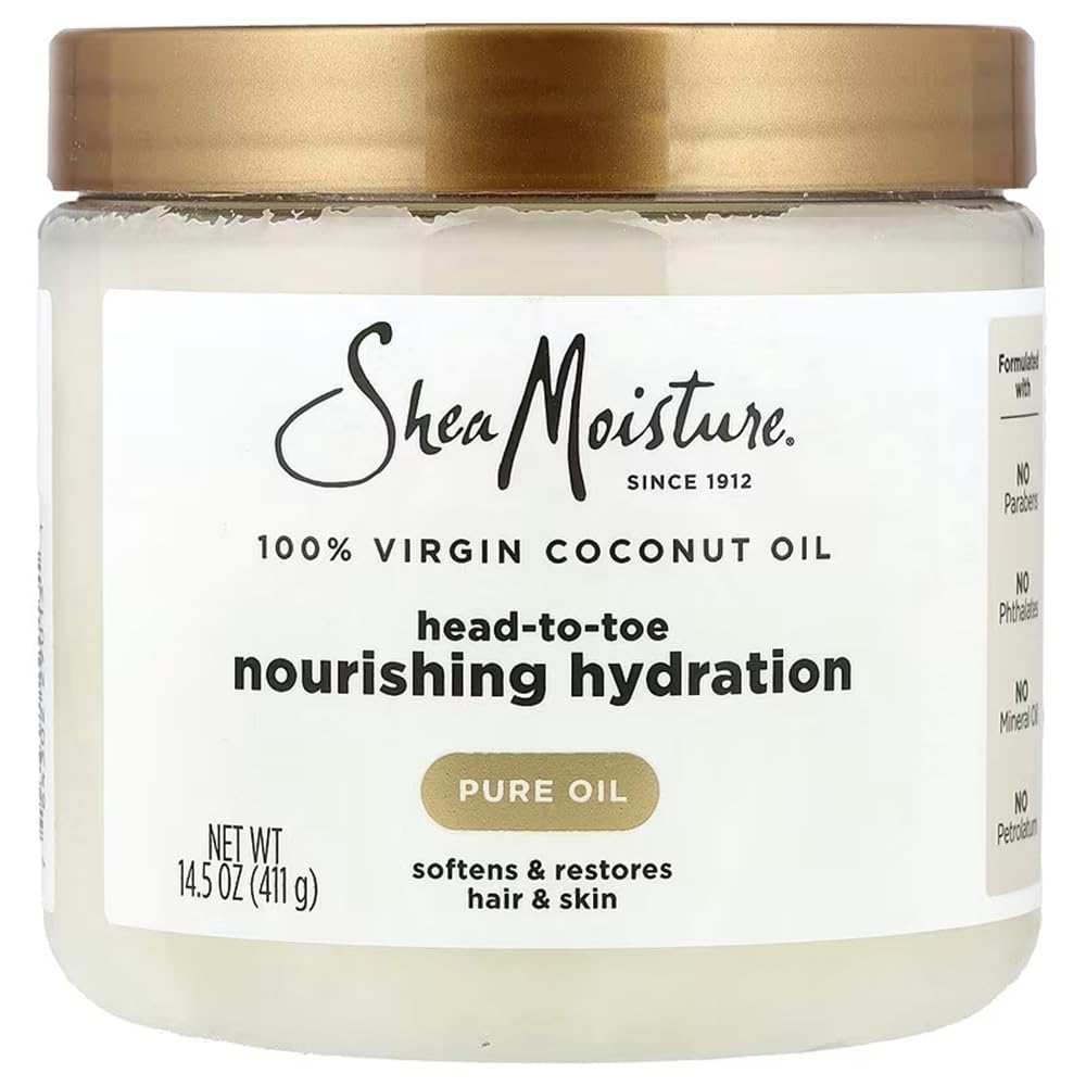 SheaMoisture bottle front packaging showing size and branding, highlights clean formulation
