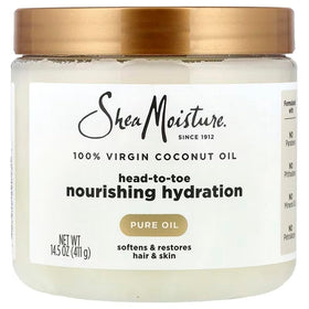 SheaMoisture bottle front packaging showing size and branding, highlights clean formulation