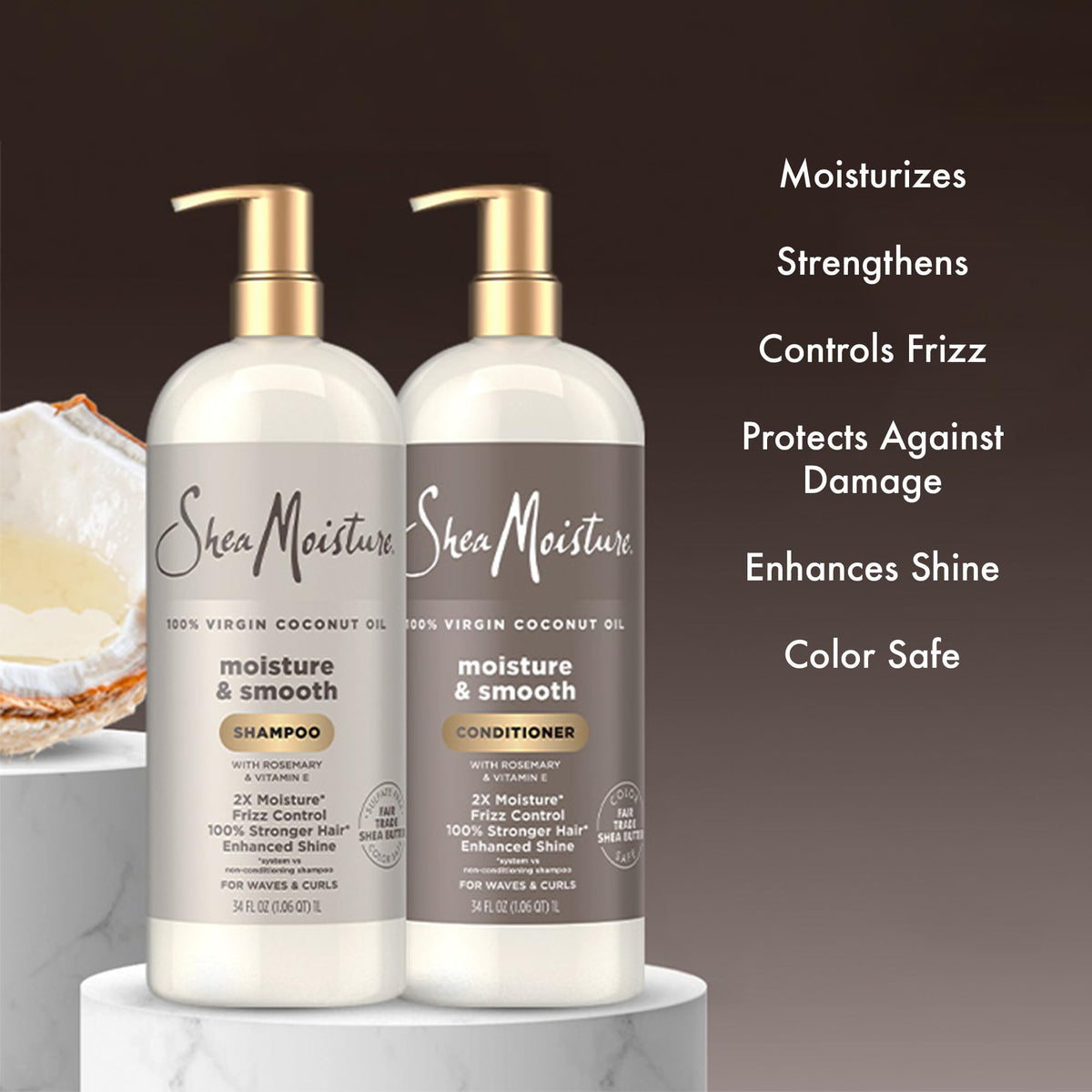 SheaMoisture conditioner application in hair highlighting detangling and slip benefit