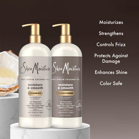 SheaMoisture conditioner application in hair highlighting detangling and slip benefit