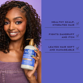SheaMoisture cap and label detail highlighting ingredients and usage clarity