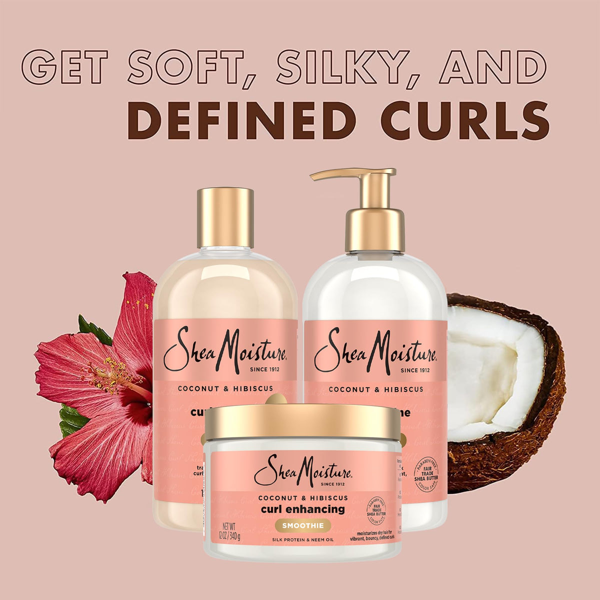 SheaMoisture curl enhancing smoothie texture swipe for defined, touchable curls