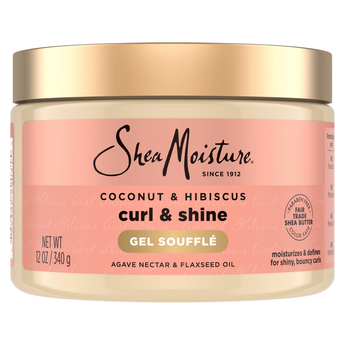 SheaMoisture front packaging showing label and 12 oz jar benefit: clear product identity