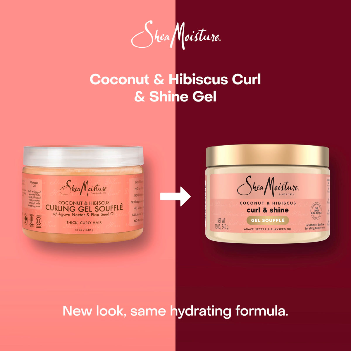 SheaMoisture open jar showing product inside for effortless scoop and application benefit